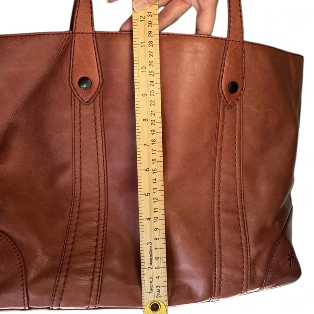 Frye Melissa Shopper Shoulder Tote Apricot Dusty Pink Italian Leather